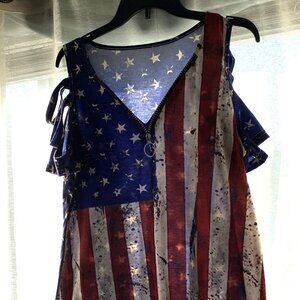 Womens american flag top